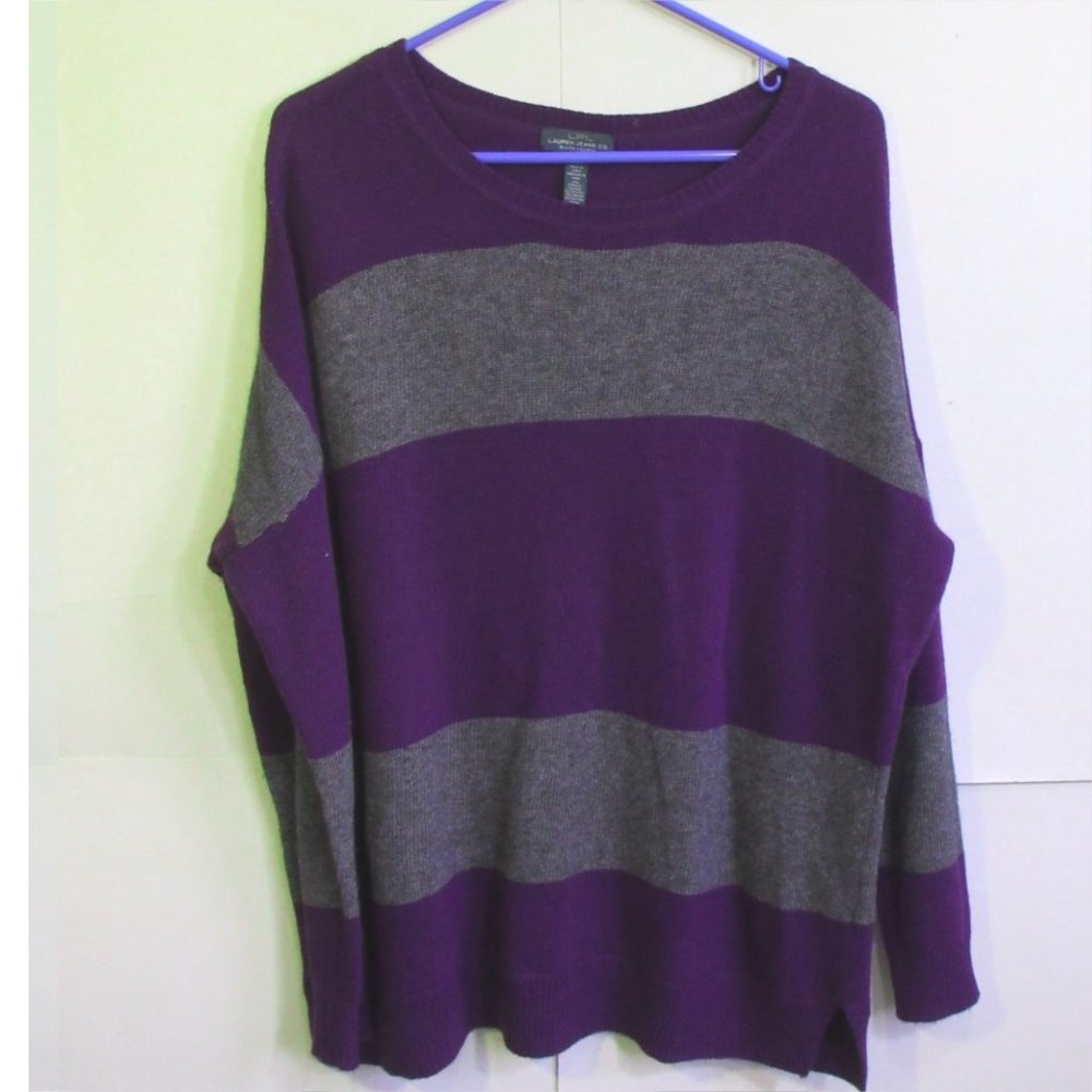 LRL Lauren Jean Co Striped Sweater Sz Medium